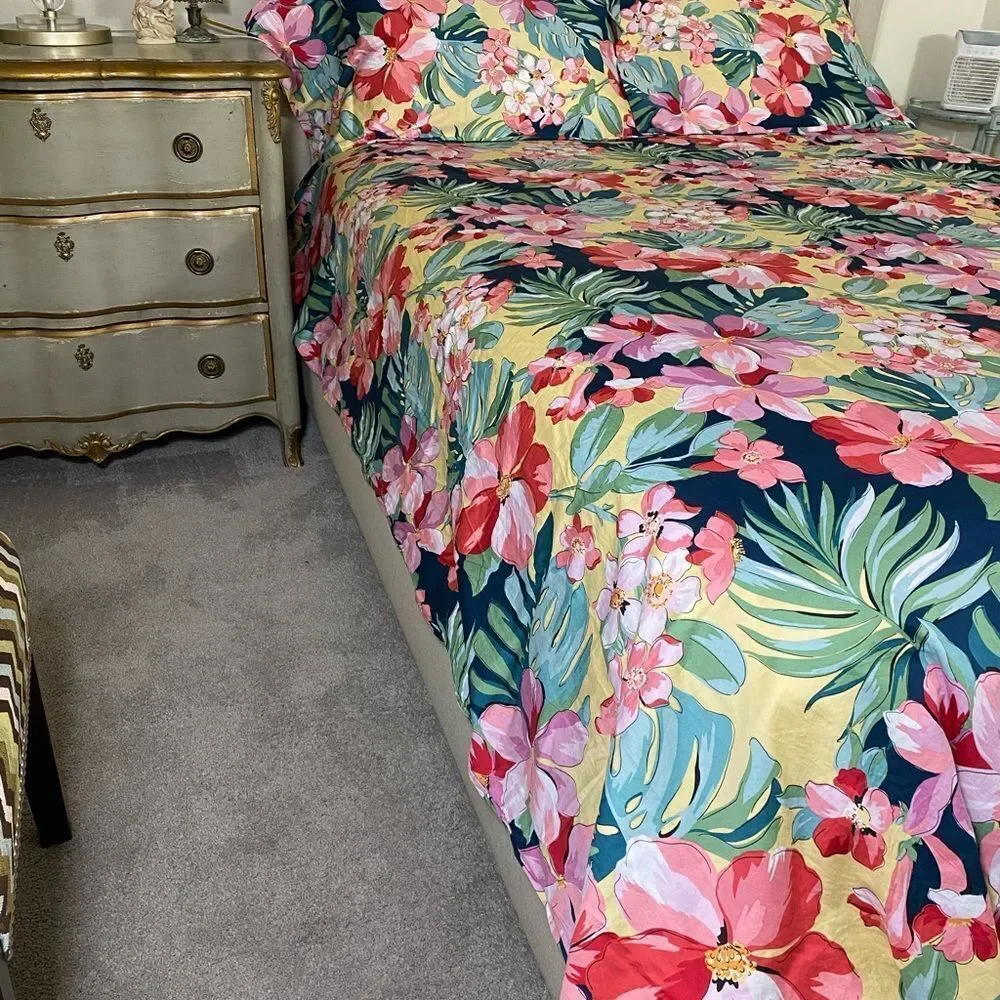 Floral Tropical Duvet King set tropical floral
